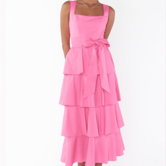 Show Me Your Mumu Med Midi Dress in Pinck Poplin- size XL - Picture 7 of 9